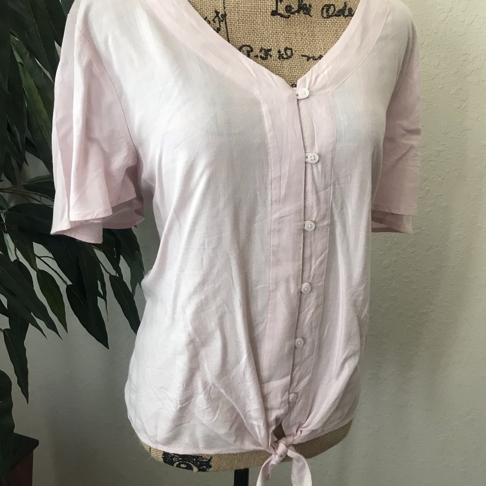 SO JR Knit to Woven Button Down top - Picture 3 of 3
